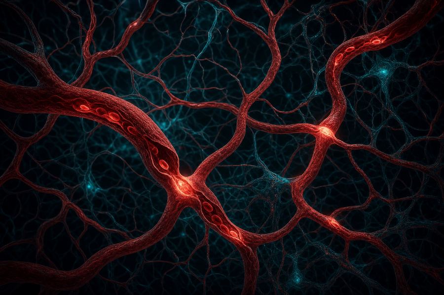 The bloodstream that floods the unshielded pineal gland
